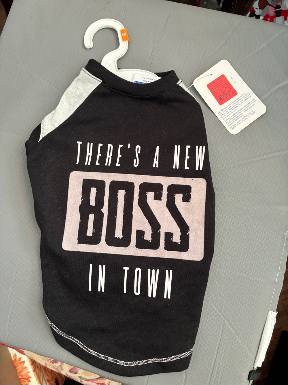 Top Paw Black & Light Gray 'There's A New Boss In Town' Dog Tee